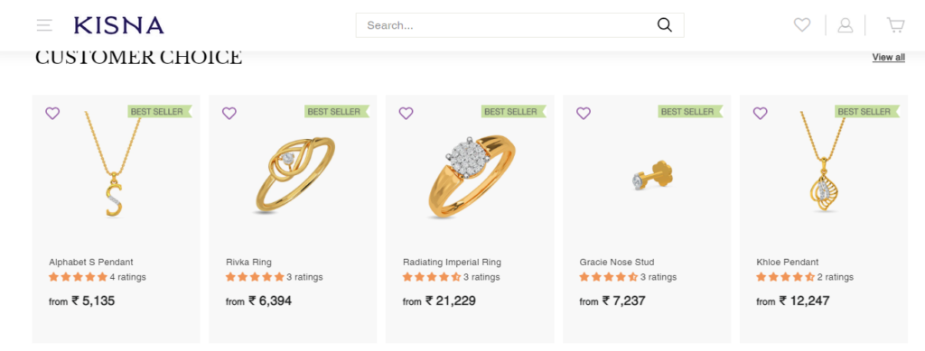 in Digital marketing for jewellery business, Keyword optimized Title and description of listed jewellery products helps to rank high on SERP