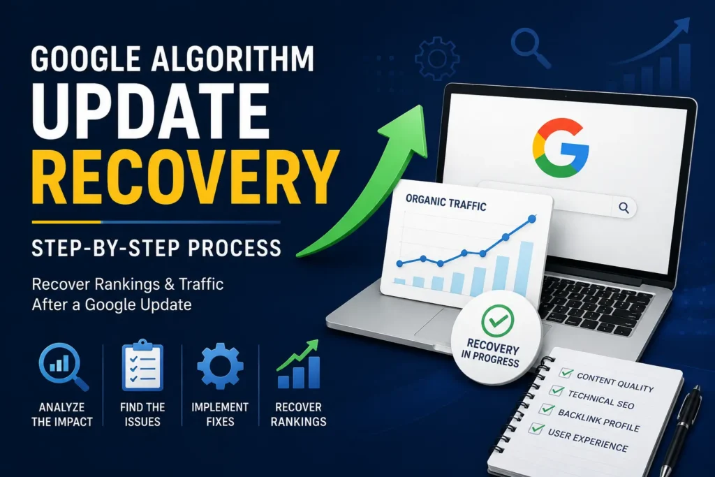 Google Algorithm Update Recovery process for restoring SEO rankings and traffic